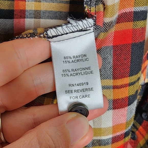 Casa Cabana Plaid Wendy Button Down Blouse S - Picture 6 of 7